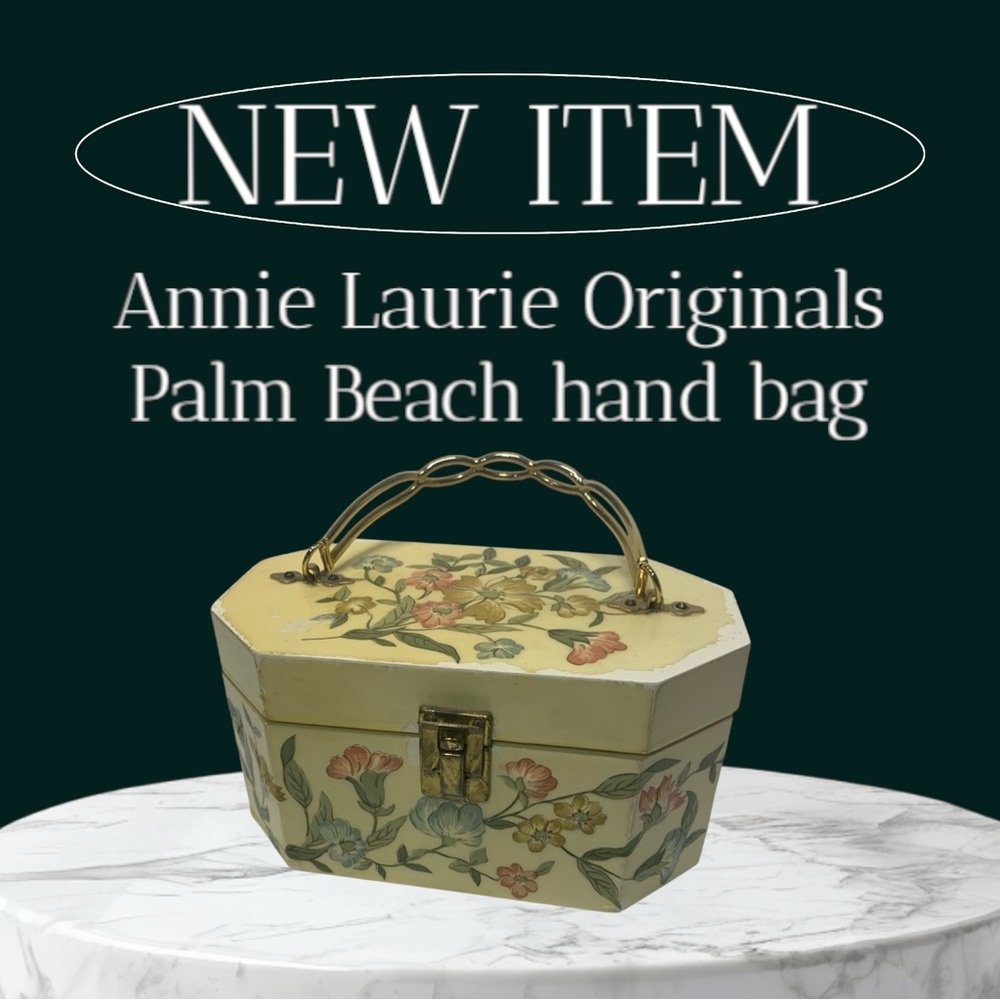Vintage Raised Decoupage Annie Laurie Originals Box Purse - Palm Beach